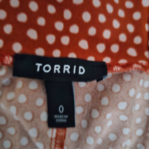 Torrid Brown Dot Silky Smooth Stretch-Satin Slip Midi Skirt Women's Plus Size 0 - Picture 8 of 12